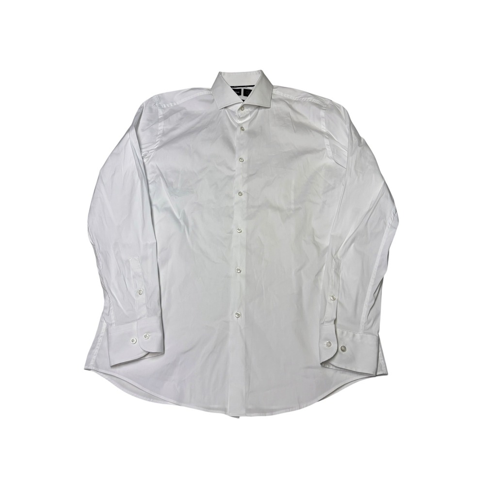 Hugo Boss Performance Slim Fit Stretch Dress Shirt White P-Hank-Spread Mens 16 L